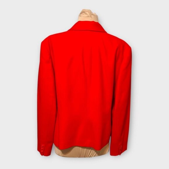 Vintage 80s Pendleton Wool Blazer Red EUC Single Button 12 Shoulder Pads Classic - Picture 8 of 12